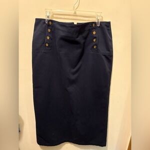 Polo Jeans long blue button‎ on skirt sz 14